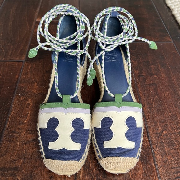Tory Burch Laguna Espadrille Wedge Size 6 - Picture 3 of 9
